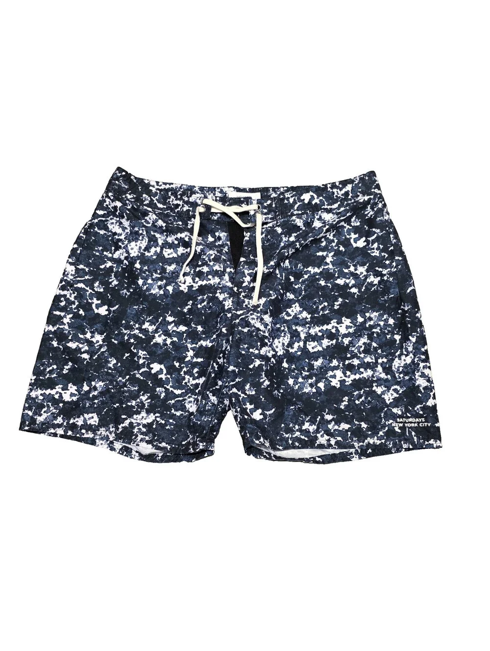 Saturdays New York City  Swim Short Men Small 31 Blue Paint Splatter Cruise
